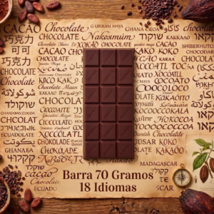 Barra 70g Grabado Chocolate 18 Idiomas