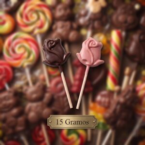 Moldes para Chocolate de Policarbonato Paleta Rosa 15g Cavidades: 7 Material: Policarbonato Grado Alimenticio Peso: 15 g Ancho: 48 mm Largo: 49 mm