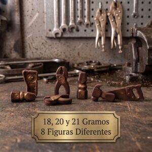 Moldes para Chocolate de Policarbonato Herramientas 18, 20 y 21 Gramos Cavidades: 8 Figuras Varias Material: Policarbonato Grado Alimenticio Peso: 18, 20 y 21 g